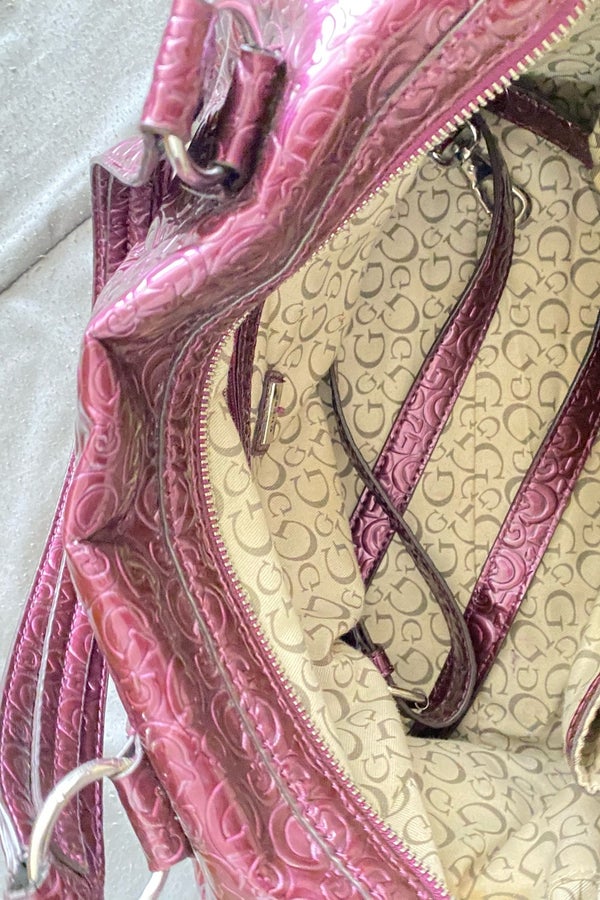 Guess, Bags, Guess Pink Crocodile Skin Bag