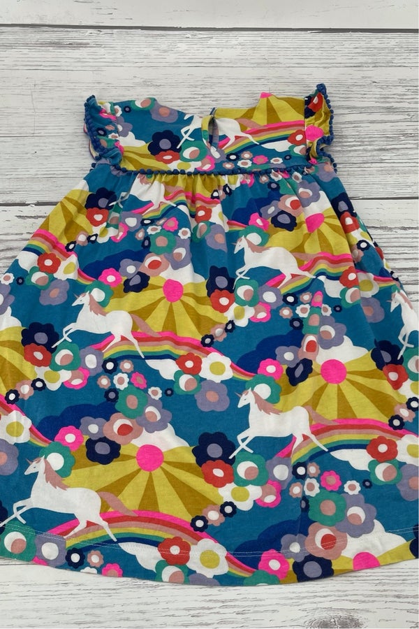 New Mini Boden Knit Retro Rainbow Dress