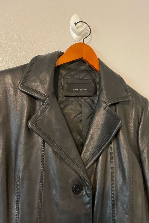 Black Jones New York Leather Jacket | Nuuly Thrift