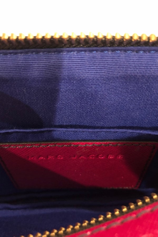 Marc Jacobs Snapshot Glitter Striped Crossbody Bag Strap Black
