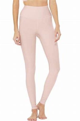 ALO Yoga high-waisted soft pink leggings XS