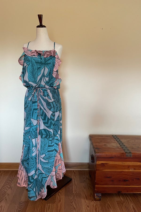 Farm rio botanical print mermaid tail maxi dress | Nuuly Thrift