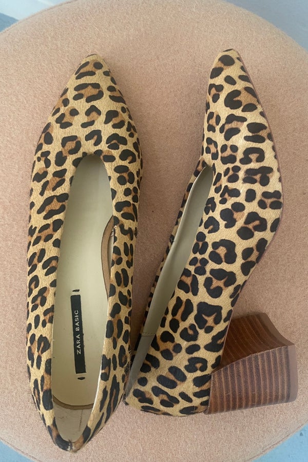 Zara Basic Leopard Print Heeled Shoes | Nuuly Thrift