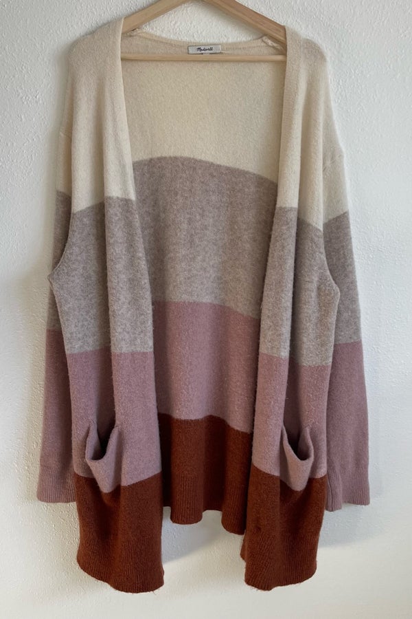 Kent colorblock cardigan discount sweater in coziest yarn