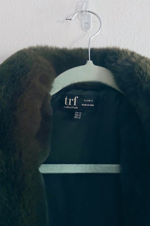 Zara trf clearance faux fur jacket