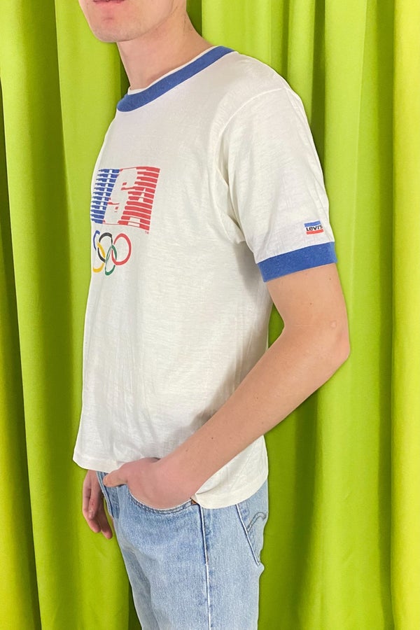 80s Vintage 1984 Levi’s X Olympics Single Stitch Ringer Tee