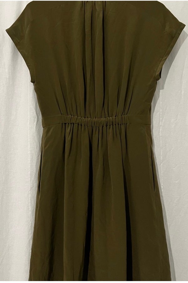 madewell green silk dress