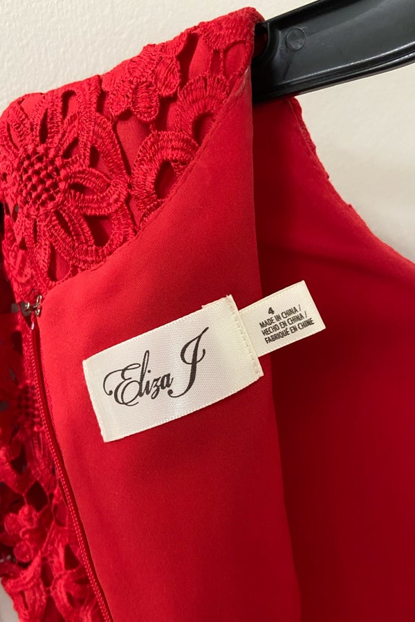 Eliza j shop red lace dress