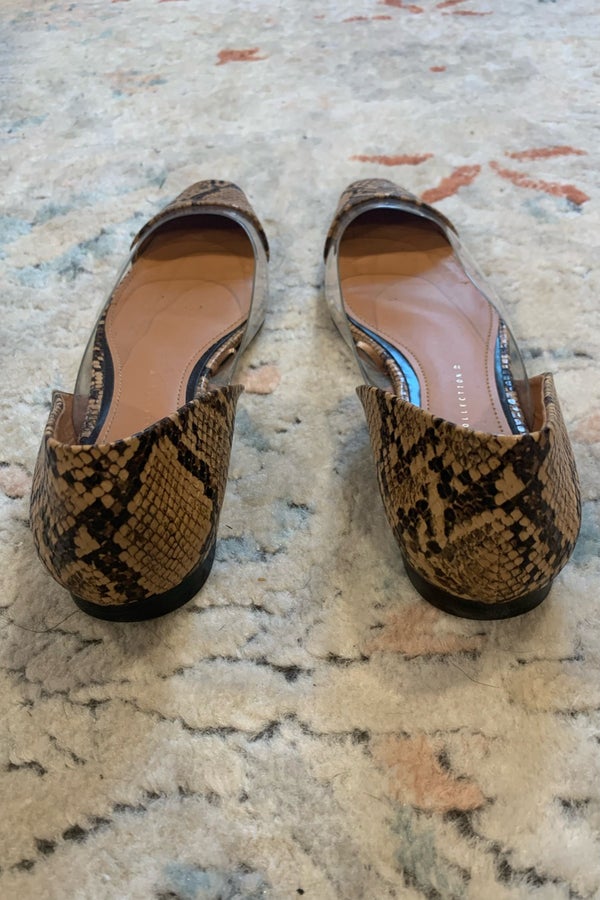 Zara store snakeskin flats