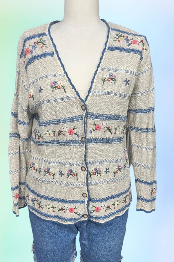 Koret City Blues Cottagecore embroidered cardigan | Nuuly Thrift