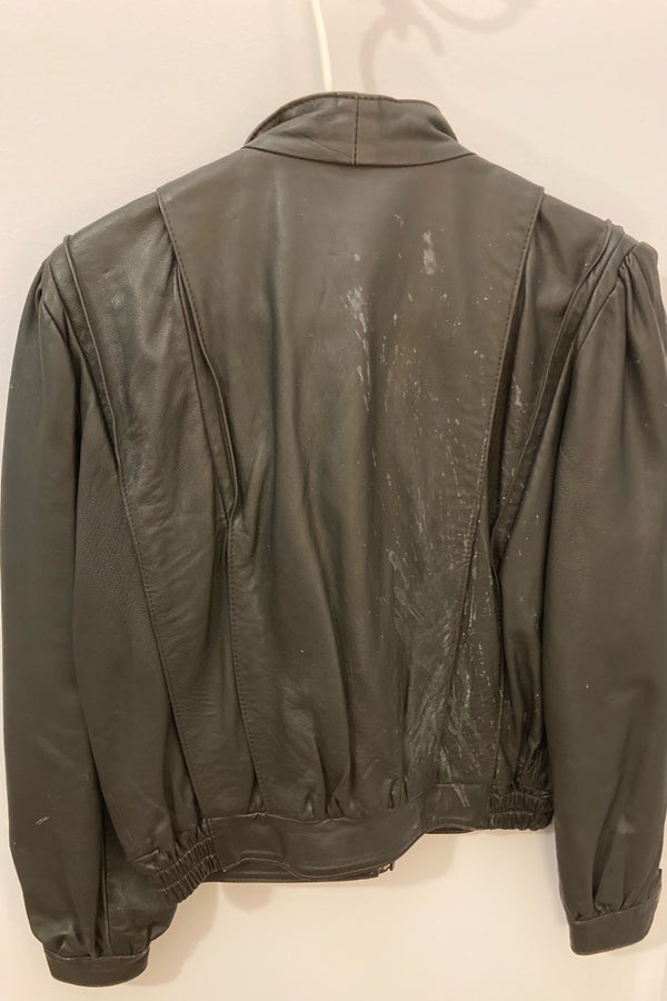 Vintage No Label Black Leather Jacket (Bomber Styl | Nuuly Thrift