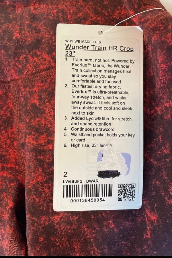 New Lululemon Wunder Train HR Crop 23 