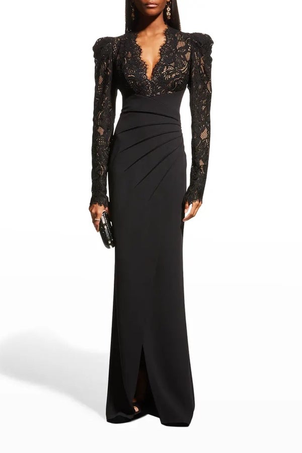 Tadashi shoji shop scalloped lace gown