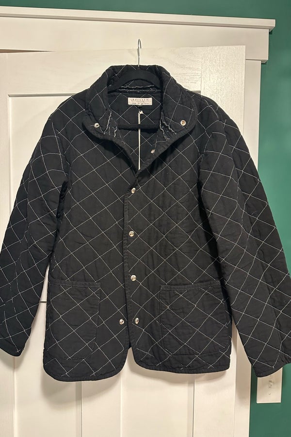 Utility canvas quilted snap on sale jacket