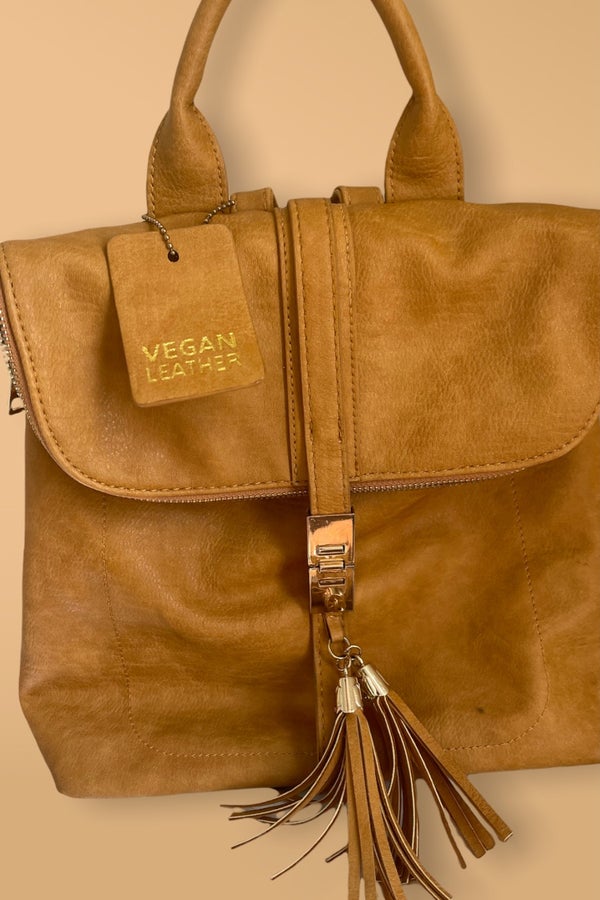 Miztique Vegan Leather Backpack with Tassel