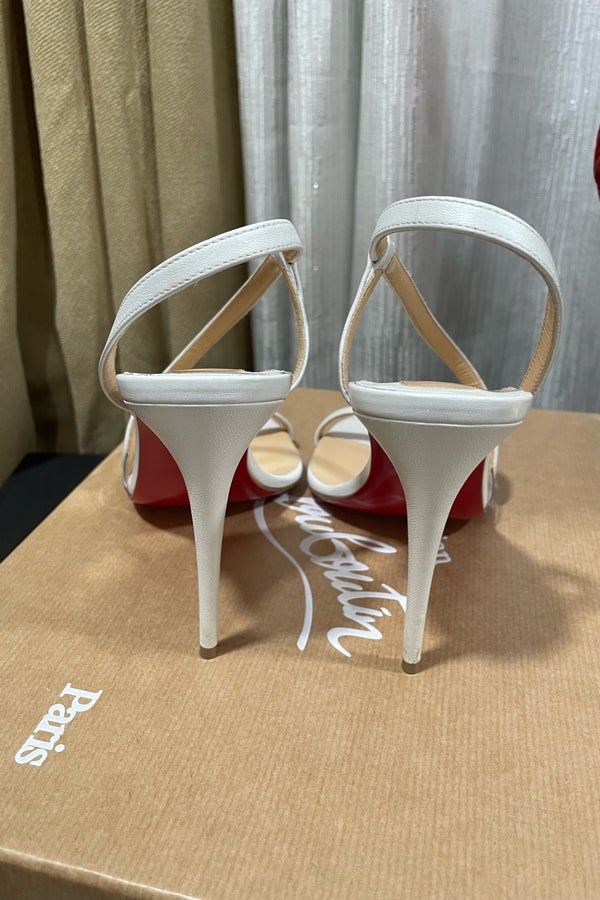 Christian Louboutin Silver Rosalie Heel Sandals