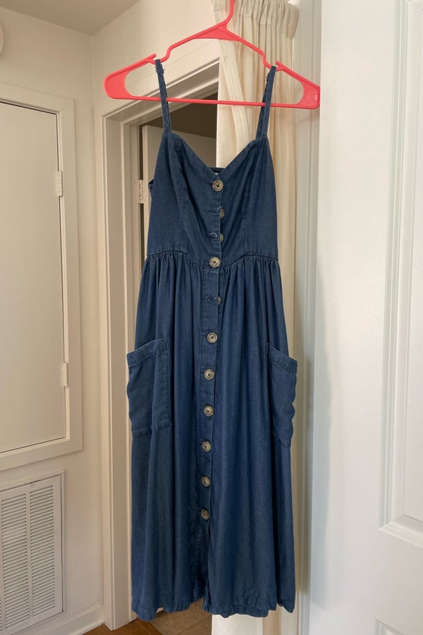 Soft Denim Buttondown Midi Dress Nuuly Thrift