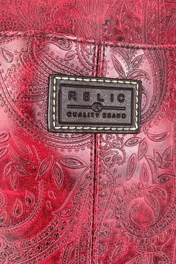 Relic by Fossil Red Embossed Faux Leather Shoulder Bag