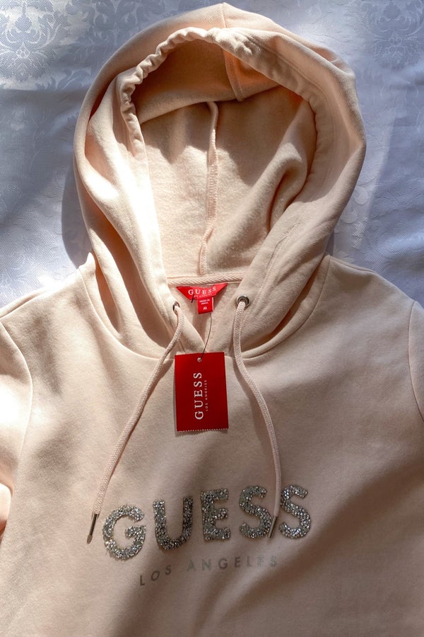 Guess Pink Logo Hoodie Nuuly Thrift