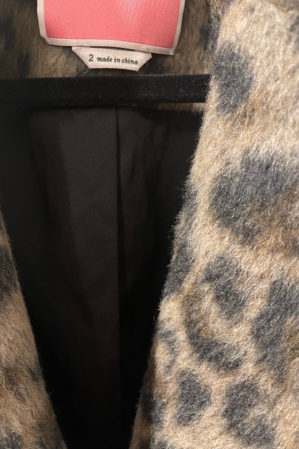 Kate Spade Brushed Leopard Coat in Hazelnut Wool B Nuuly Thrift