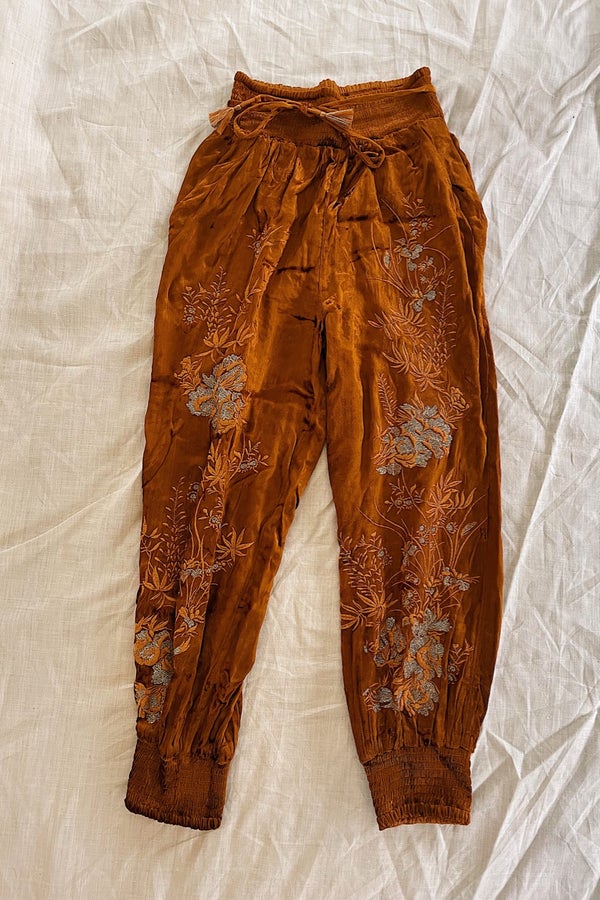 By Anthro embroidered velvet pants Nuuly Thrift