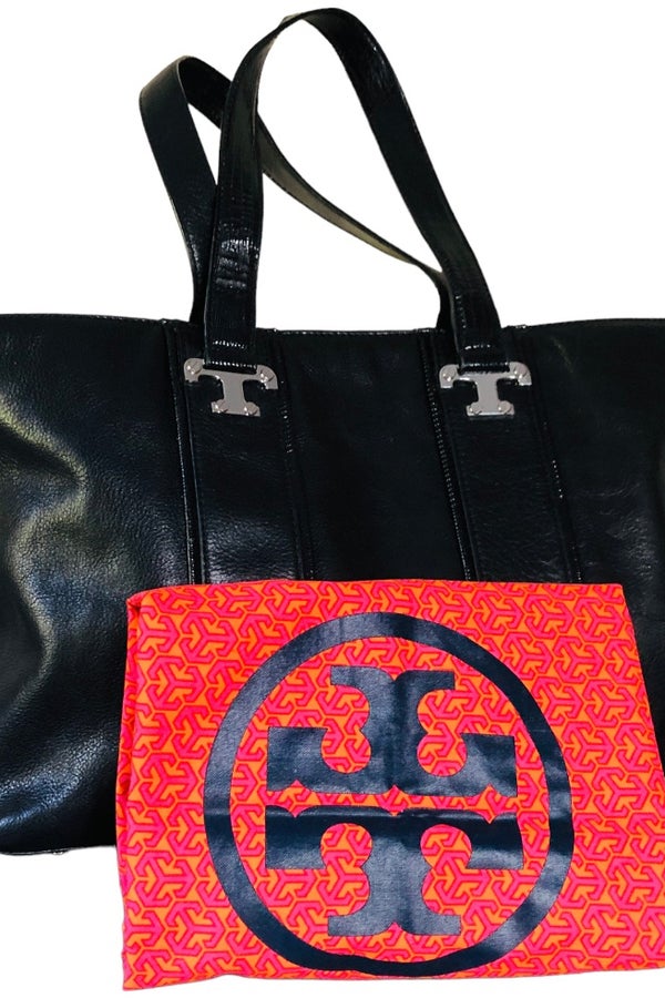 Leather tote Tory Burch Black in Leather - 24955615