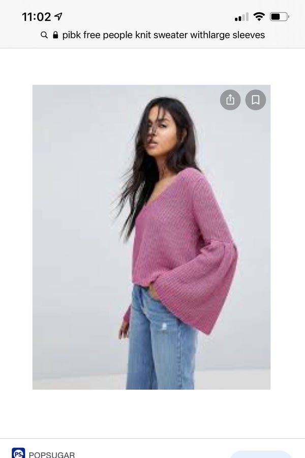 Free People Damsel pink bell sleeve knot sweater | Nuuly Thrift