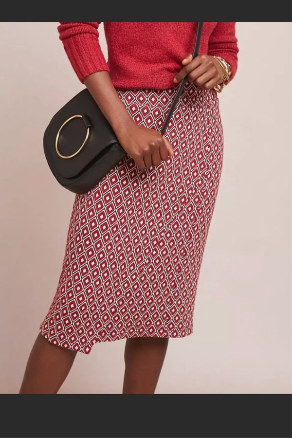 maeve geometric pencil skirt