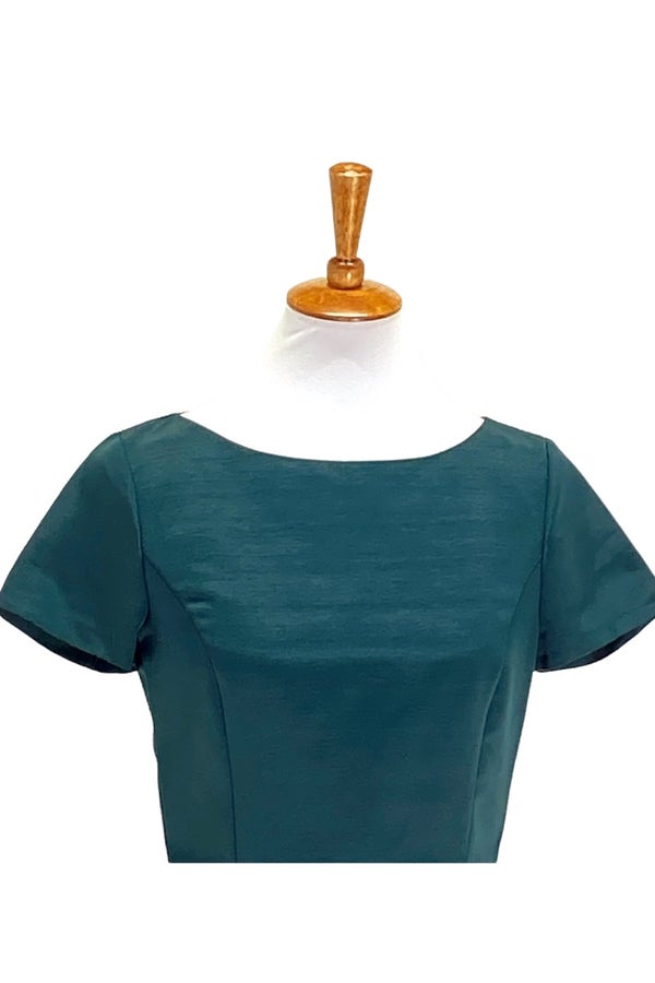 Brooks Brothers Short Sleeve Silk Georgette Blouse in Green