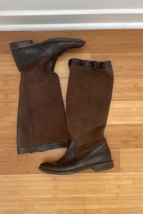 Fluisteren Evaluatie Detecteren Frye Paige Tall Canvas Leather Vintage Riding Boot | Nuuly Thrift