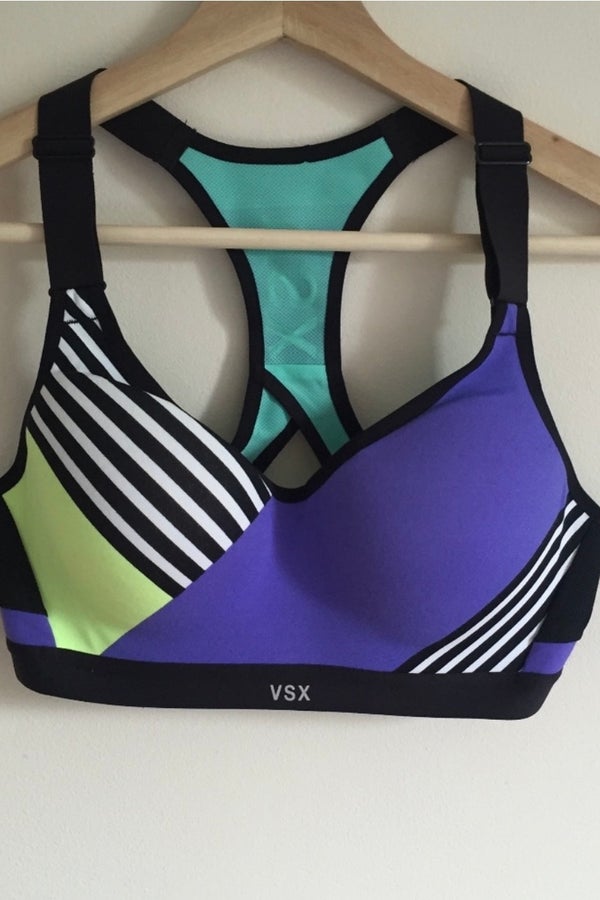 Victoria Sport Geometric Sports Bra VSX Victorias Secret Green Purple M