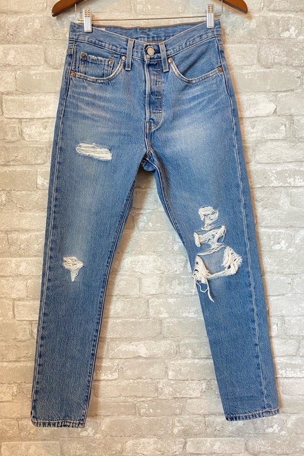 Levi's 501 Skinny Distressed Jeans | Nuuly Thrift