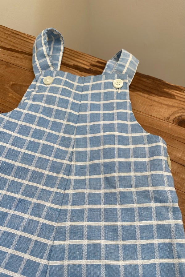70's baby! Rad Plaid Baby Blue Sunsuit | Nuuly Thrift