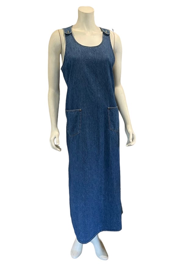 Vintage Denim Overall Maxi Dress