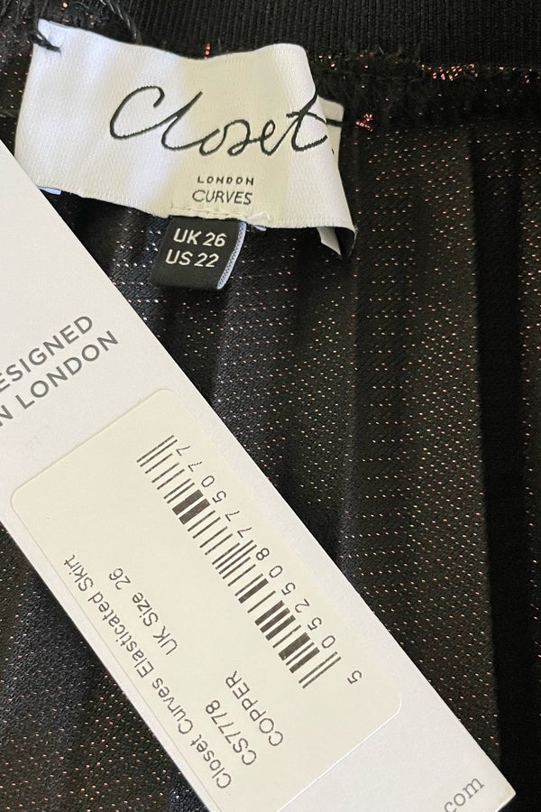 Closet London Plus pleated midi skirt in metallic | Nuuly Thrift
