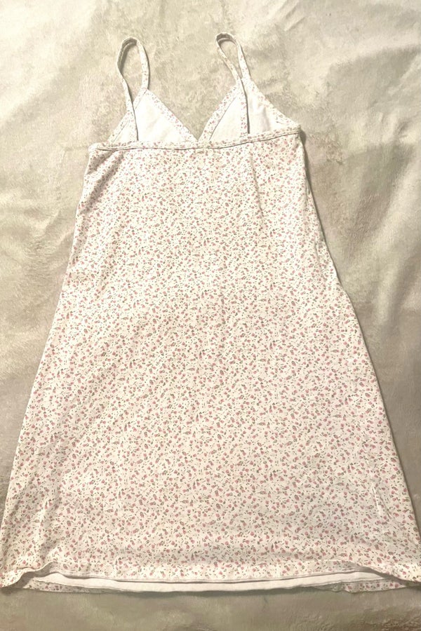 Brandy Melville Arianna 3 button white pink floral cotton dress NWT XS-S