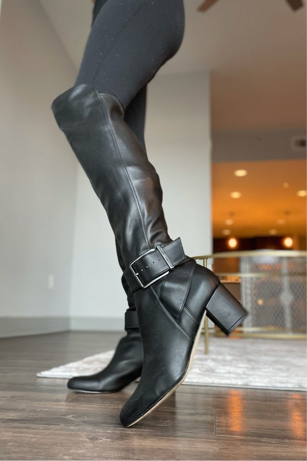 Karl Lagerfeld over the knee leather boots