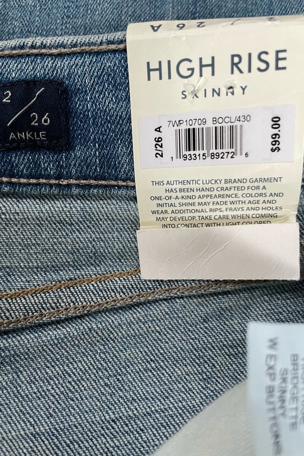 Lucky Brand Skinny Jeans Button Fly Light Wash
