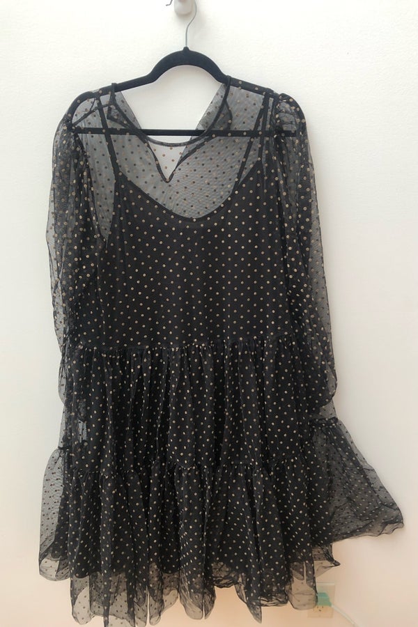 H&M Sheer Polka Dot Midi Dress | Nuuly Thrift