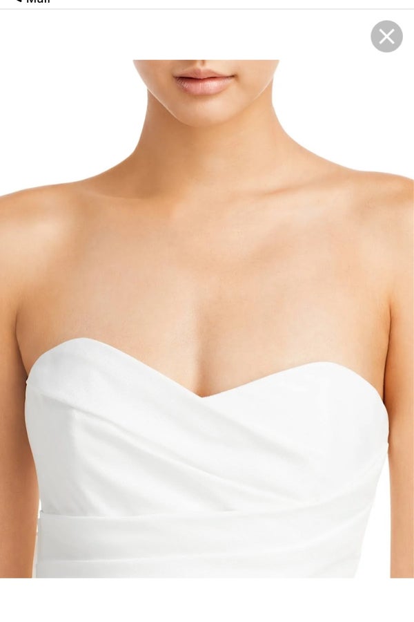 Amsale Strapless Silk Faille Bow Dress