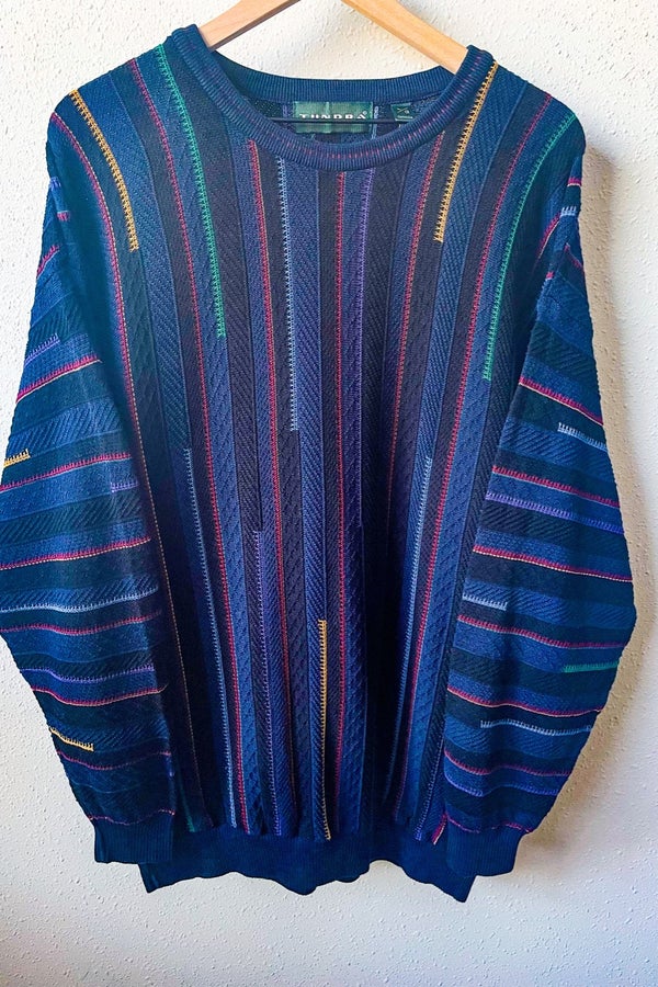 Vintage sweater grandpa 80s multicolor 