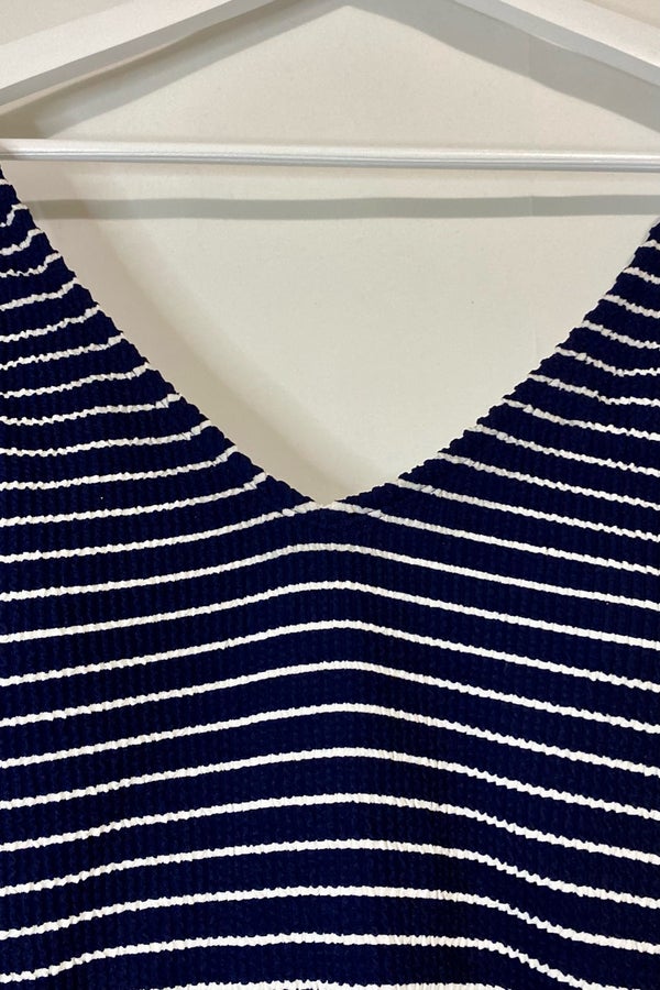 NEW NWT White & Blue Striped Medium 8 / 10 Built In Bra 1 Pc Swim Suit KONA  SOL on eBid United States
