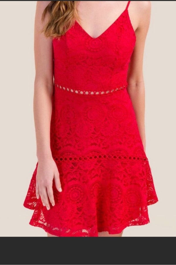 Francesca's red outlet lace dress