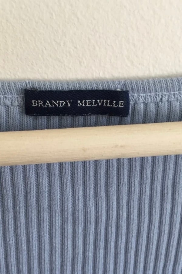 BRANDY MELVILLE Baby Blue Zelly Ribbed Cardigan