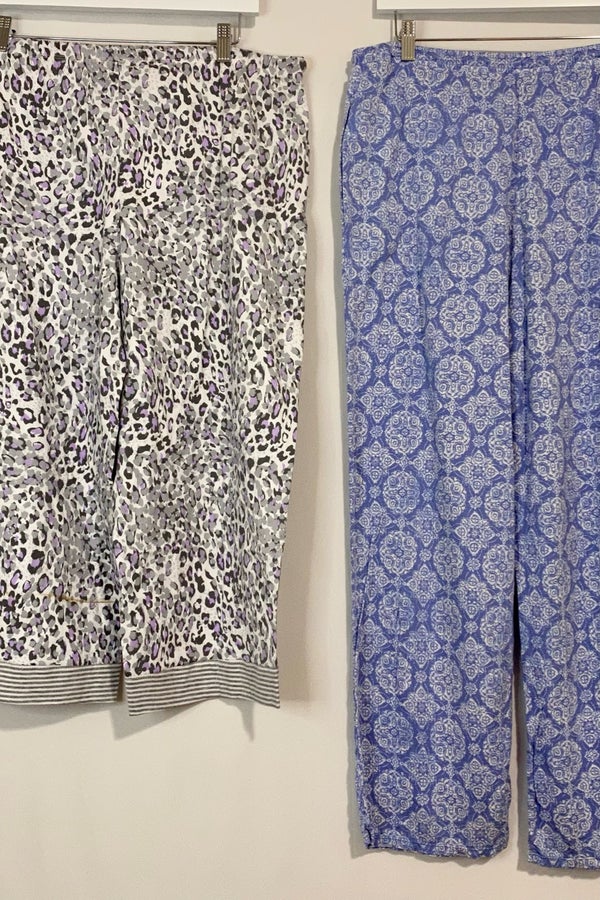 Carole Hochman Womens Midnight Pajamas Set 2 Piece Gray Leopard Size XS NWT