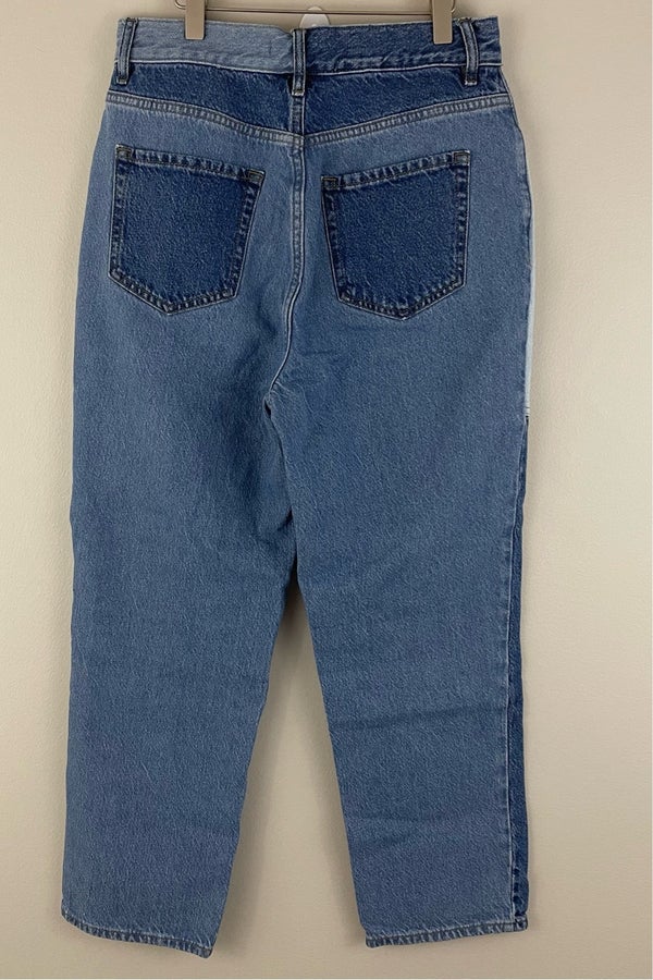 PacSun Eco Two-Tone Blue High Waisted Straight Leg Jeans