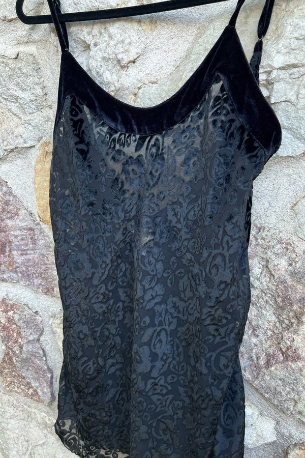 Victoria's Secret gold label black burnout velvet