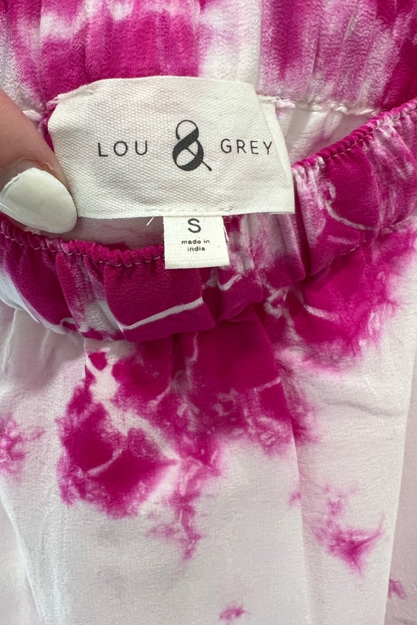 Lou & Grey Pink Tie Dye Skirt and Crop Top Matching Set (Top: XS, Bottom: S)