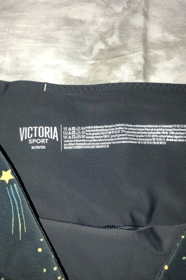 Victoria Sport - Black Cropped Leggings Cotton Polyamide Lycra ® Spandex