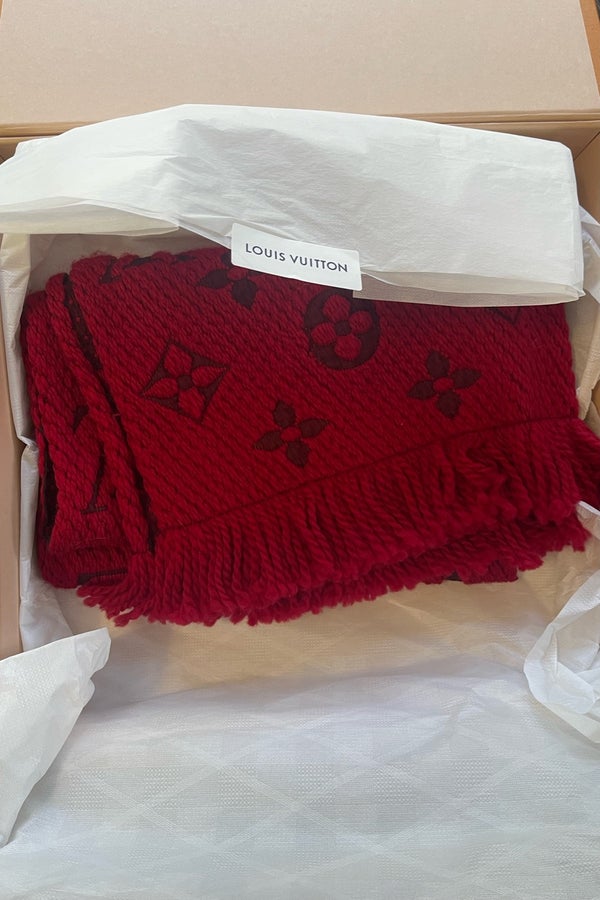 Louis Vuitton Logomania Red Wool Scarf in 2023